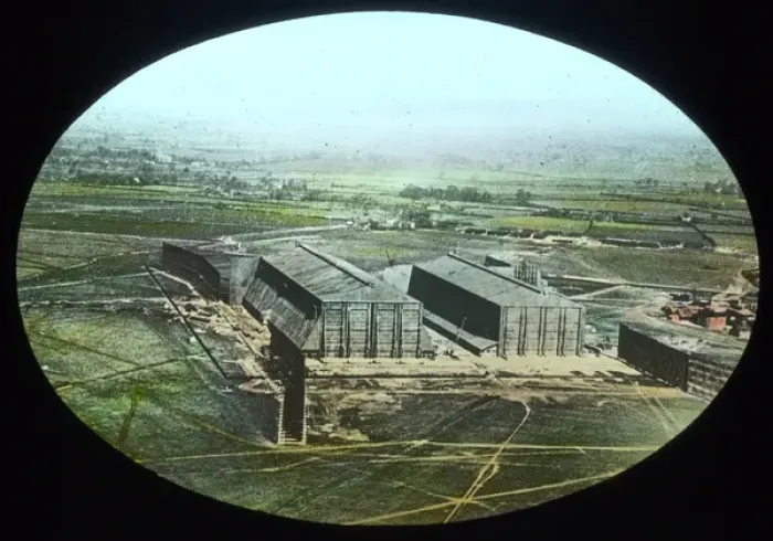 Framed Print : Airship hangars An O E Simmonds view Framed Print : Airship hangars An O E Simmonds view