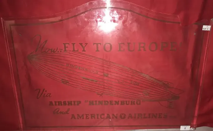 Framed Print : Airship Hindenburg, American Airlines, advertising sign Framed Print : Airship Hindenburg, American Airlines, advertising sign
