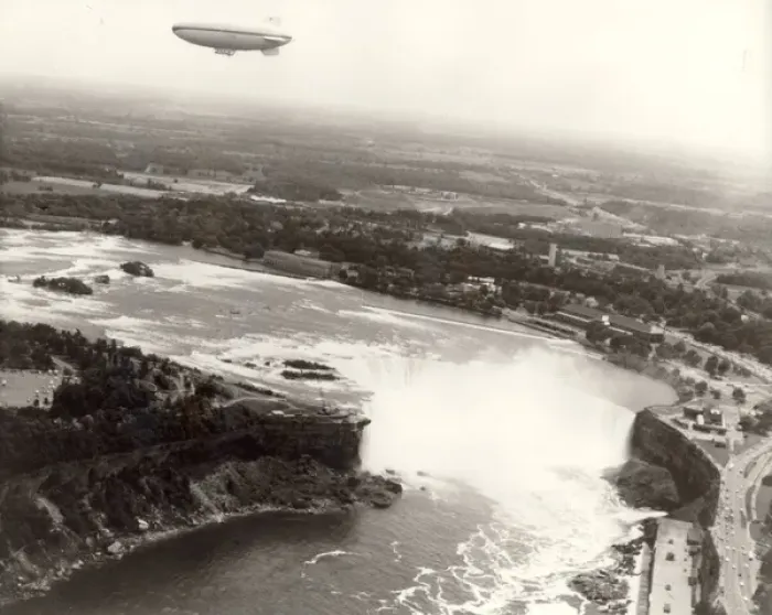 Framed Print : Airship Industries Skyship 500-03, over the Niagara Falls Framed Print : Airship Industries Skyship 500-03, over the Niagara Falls