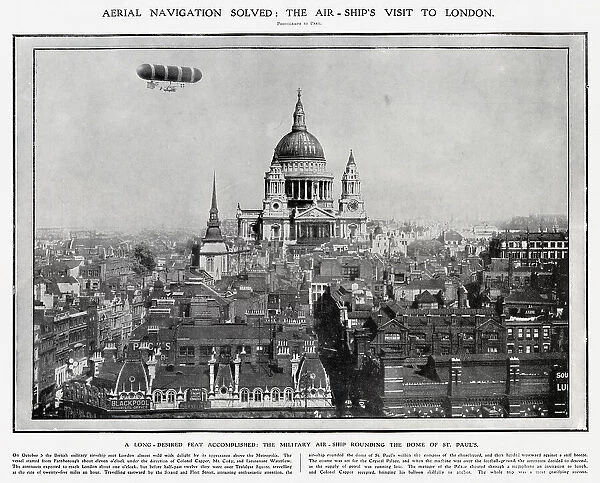 Airship Nulli Secundus Flying Over London 1907