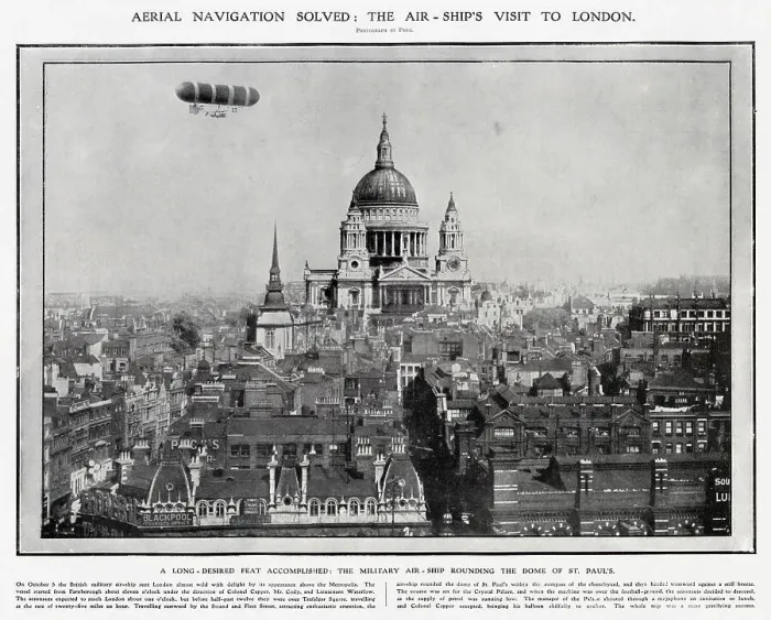 Framed Print : Airship Nulli Secundus Flying Over London 1907 Framed Print : Airship Nulli Secundus Flying Over London 1907