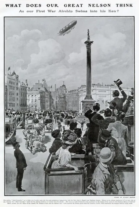 Framed Print : Airship Nulli Secundus Flying Over London 1907 Framed Print : Airship Nulli Secundus Flying Over London 1907