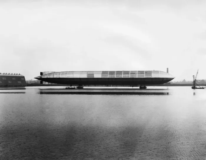 Framed Print : Airship Parked on Water Framed Print : Airship Parked on Water