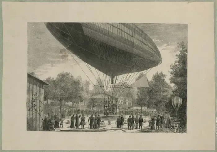 Framed Print : Airship powered by an electric motor developed by Albert Framed Print : Airship powered by an electric motor developed by Albert