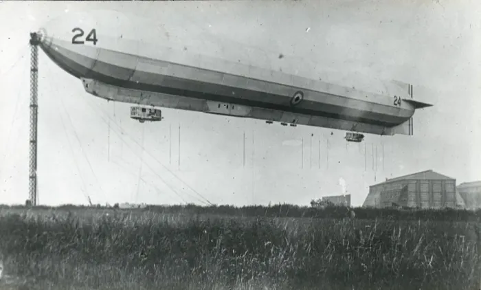 Framed Print : Airship R. 24. moored at a mast Framed Print : Airship R. 24. moored at a mast