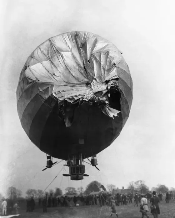 Framed Print : Airship R33 with a Damaged Nose after Breaking from her ? Framed Print : Airship R33 with a Damaged Nose after Breaking from her ?