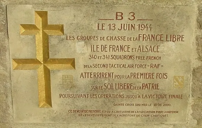 Framed Print : Airstrip B3 Memorial, Free French Sqns, Ste Croix Framed Print : Airstrip B3 Memorial, Free French Sqns, Ste Croix