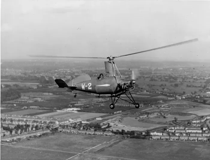 Framed Print : Alan Marsh in a Weir W-2 autogiro near Hanworth 1934 Framed Print : Alan Marsh in a Weir W-2 autogiro near Hanworth 1934