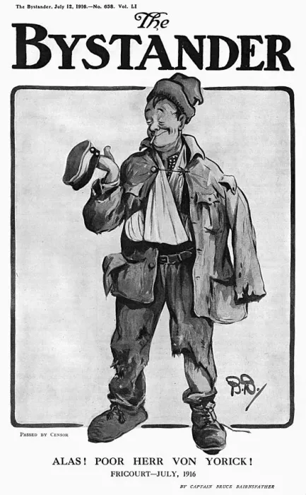 Framed Print : Alas! Poor Herr von Yorick!, by Bairnsfather Framed Print : Alas! Poor Herr von Yorick!, by Bairnsfather