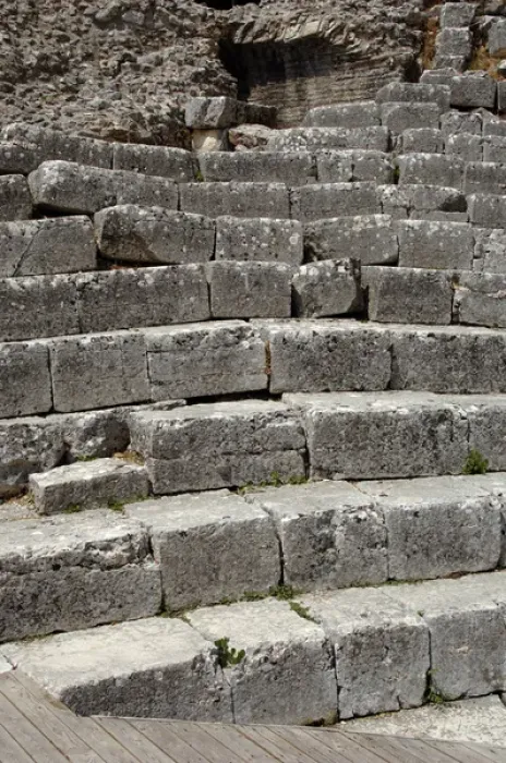 Framed Print : Albania. Butrint. Greek Theater. 3rd century B. C. Benches Framed Print : Albania. Butrint. Greek Theater. 3rd century B. C. Benches