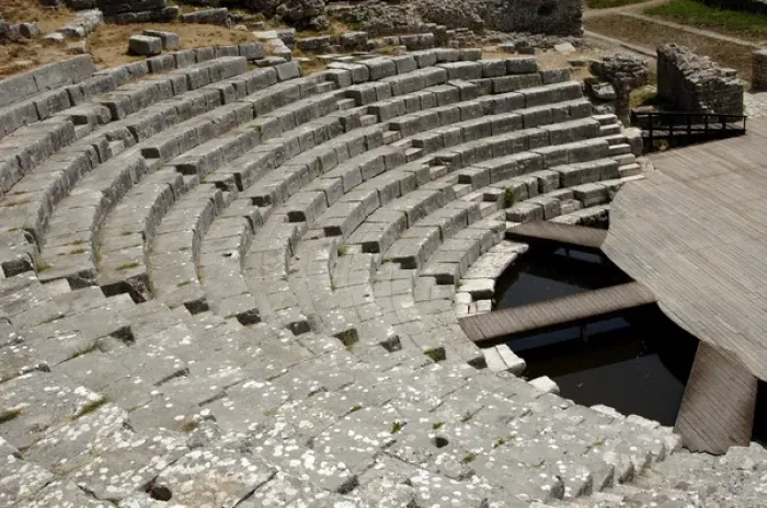 Framed Print : Albania. Butrint. Greek Theater. 3rd century B. C Framed Print : Albania. Butrint. Greek Theater. 3rd century B. C