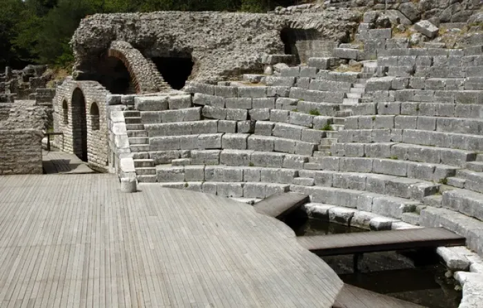 Framed Print : Albania. Butrint. Greek Theater. 3rd century B. C Framed Print : Albania. Butrint. Greek Theater. 3rd century B. C
