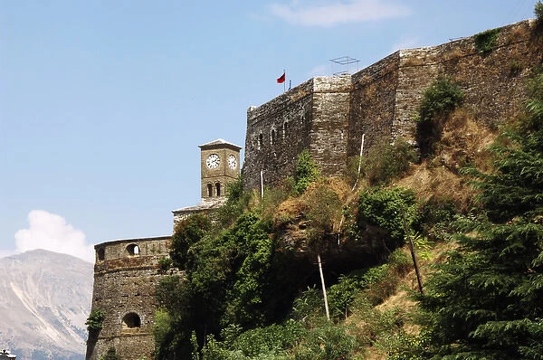 Albania. Gjirokaster. Castle, 18th century and the clock tow