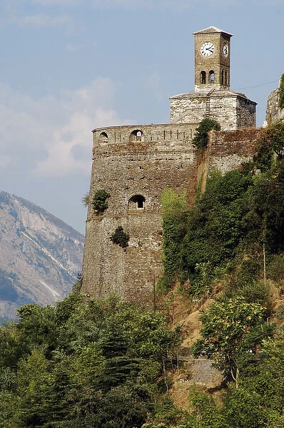 Albania. Gjirokaster. Castle and clock tower