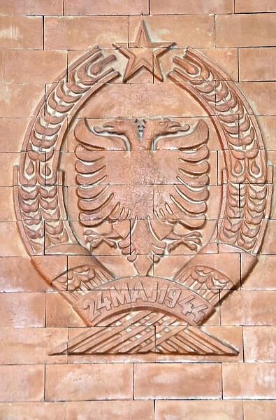 Albania. Kruje. National Skanderbeg Museum. Double eagle sh