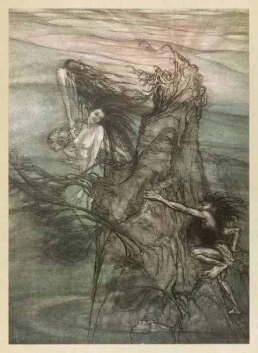 Framed Print : Alberich & Rhinemaidens Framed Print : Alberich & Rhinemaidens