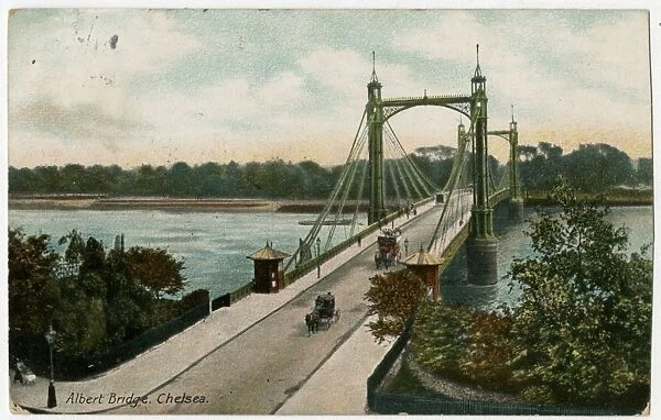 Albert Bridge over the River Thames, West London