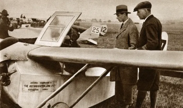 Framed Print : Albert, Duke of York at a glider meeting, Lympne, Kent Framed Print : Albert, Duke of York at a glider meeting, Lympne, Kent