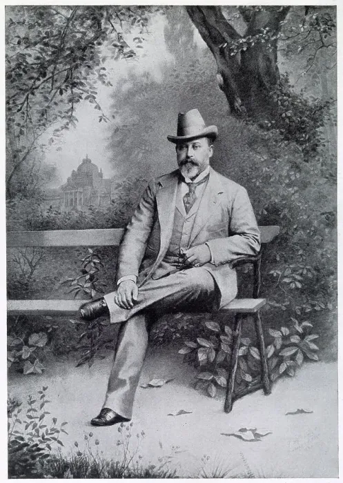 Framed Print : Albert Edward, Prince of Wales (later Edward VII), at Homburg, Germany, wearing casual attire. Date: 1896 Framed Print : Albert Edward, Prince of Wales (later Edward VII), at Homburg, Germany, wearing casual attire. Date: 1896