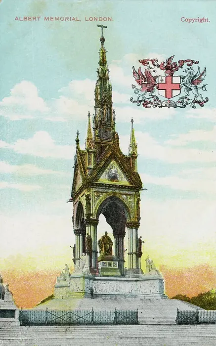 Framed Print : Albert Memorial, London - postcard c. 1905 Framed Print : Albert Memorial, London - postcard c. 1905