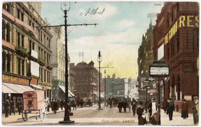 Framed Print : Albert sends this view of Boar Lane, Leeds, to a friend in Ghent Framed Print : Albert sends this view of Boar Lane, Leeds, to a friend in Ghent