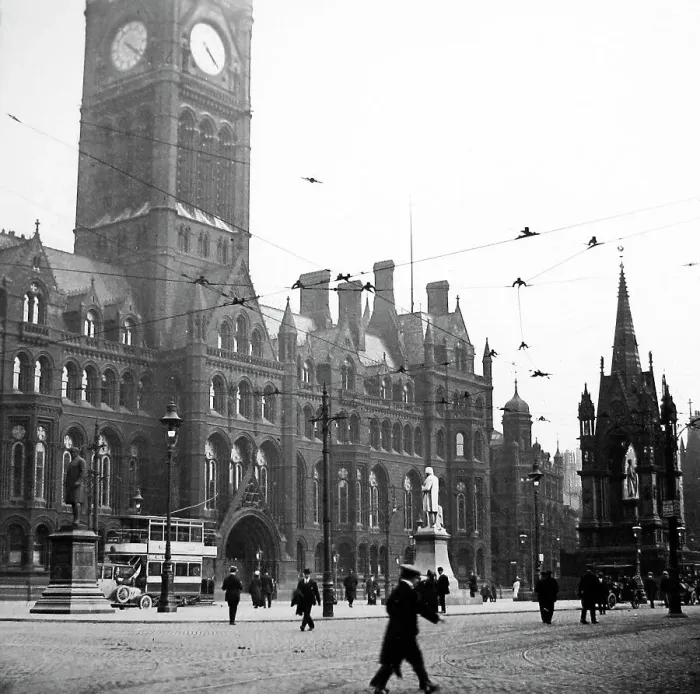 Framed Print : Albert Square Manchester Vintage Lantern Slide Framed Print : Albert Square Manchester Vintage Lantern Slide