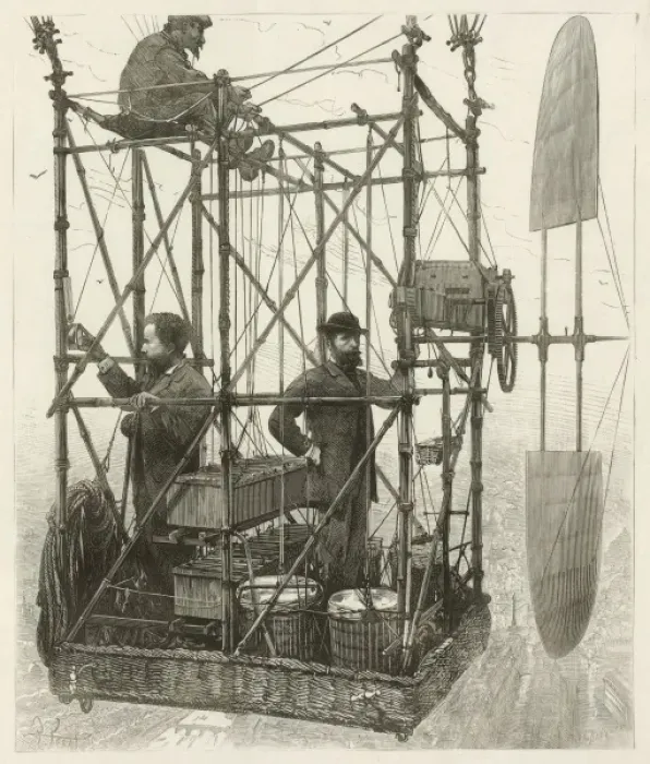Framed Print : Albert Tissandier (left), Gaston Tissandier (right), and an Framed Print : Albert Tissandier (left), Gaston Tissandier (right), and an