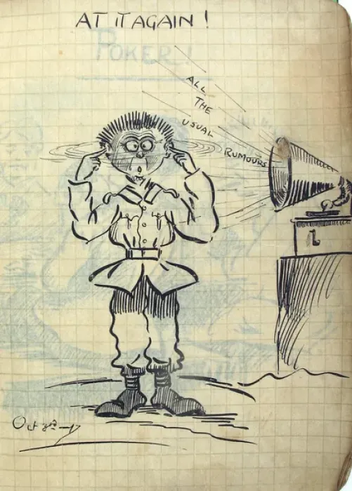 Framed Print : Album of 53 drawings done whilst on sctive service - WWI