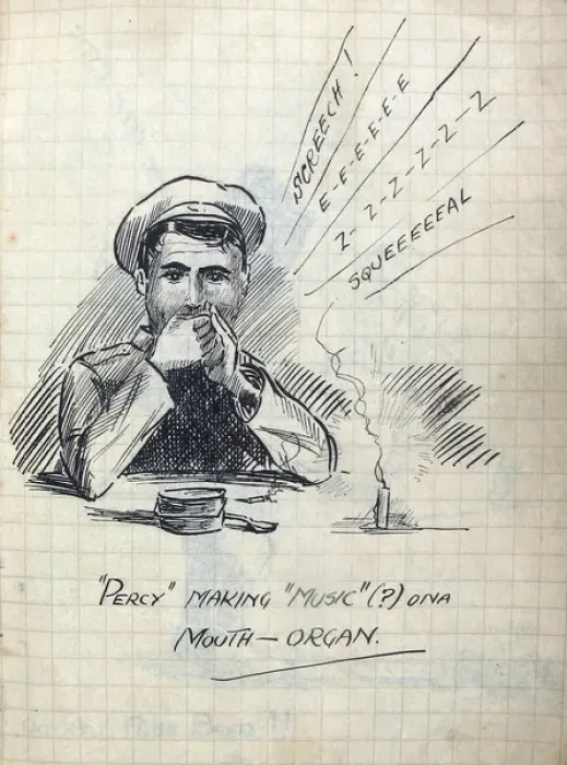 Framed Print : Album of 53 drawings done whilst on sctive service - WWI Framed Print : Album of 53 drawings done whilst on sctive service - WWI