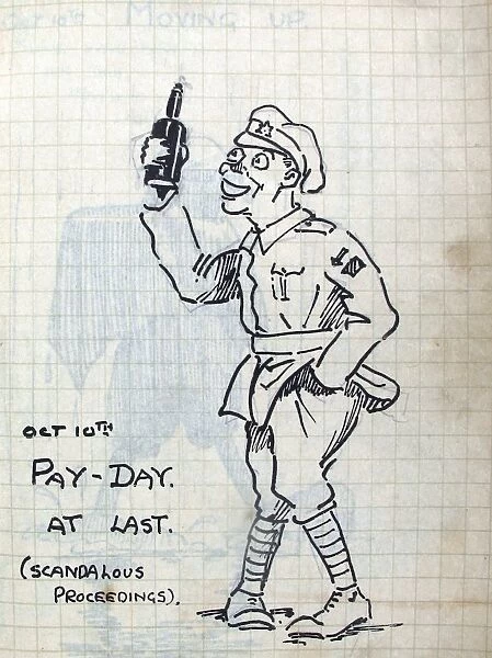 Album of 53 drawings done whilst on sctive service - WWI