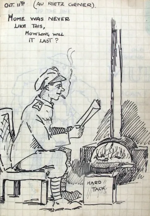 Framed Print : Album of 53 drawings done whilst on sctive service - WWI Framed Print : Album of 53 drawings done whilst on sctive service - WWI