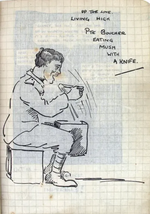 Framed Print : Album of 53 drawings done whilst on sctive service - WWI Framed Print : Album of 53 drawings done whilst on sctive service - WWI
