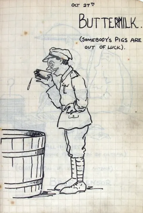 Framed Print : Album of 53 drawings done whilst on sctive service - WWI Framed Print : Album of 53 drawings done whilst on sctive service - WWI