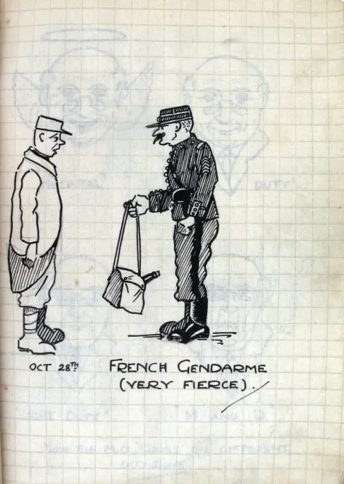 Framed Print : Album of 53 drawings done whilst on sctive service - WWI Framed Print : Album of 53 drawings done whilst on sctive service - WWI