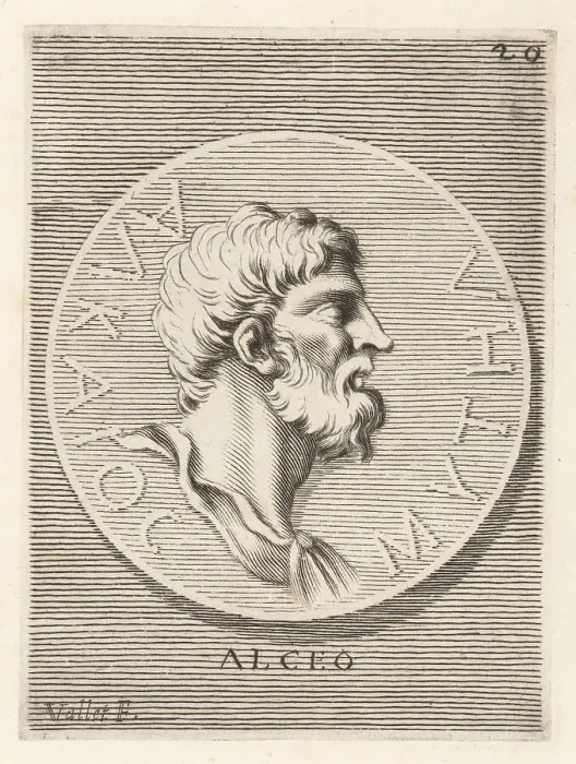 Framed Print : Alcaeus of Mytilene, Greek lyric poet from Lesbos, c. 625 - c Framed Print : Alcaeus of Mytilene, Greek lyric poet from Lesbos, c. 625 - c