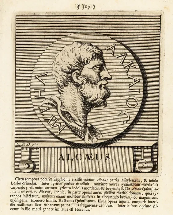 Framed Print : Alcaeus of Mytilene, lyric poet from the island of Lesbos Framed Print : Alcaeus of Mytilene, lyric poet from the island of Lesbos