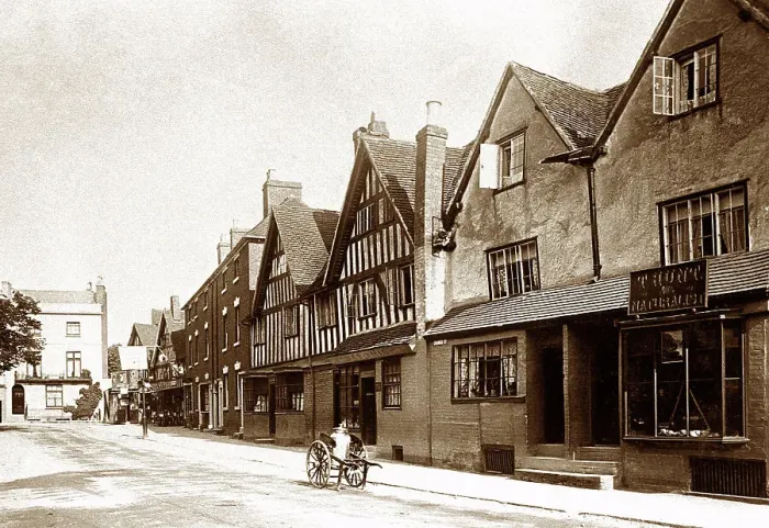 Framed Print : Alcester Church Road early 1900s Framed Print : Alcester Church Road early 1900s