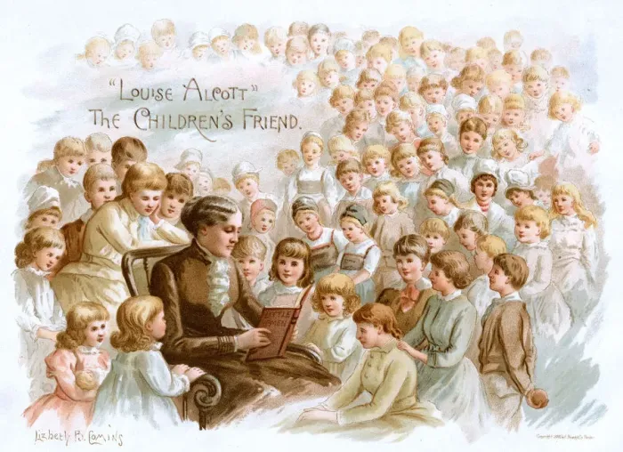 Framed Print : ALCOTT AND CHILDREN Framed Print : ALCOTT AND CHILDREN