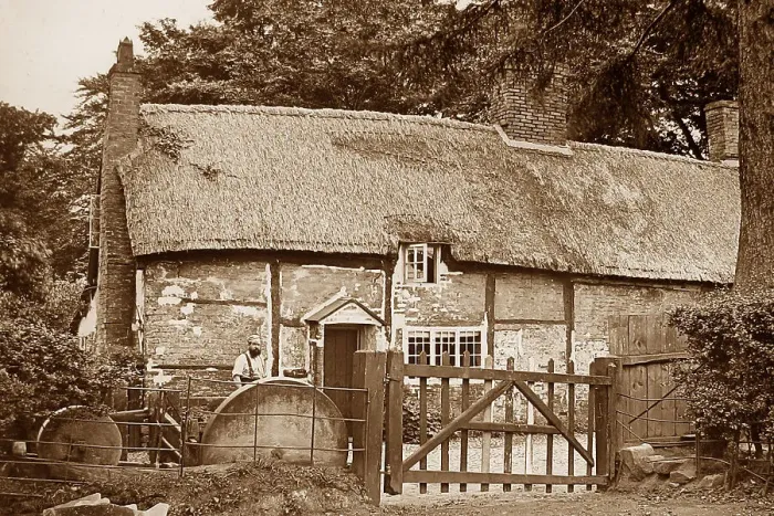 Framed Print : Alderley Old Smithy Victorian period Framed Print : Alderley Old Smithy Victorian period