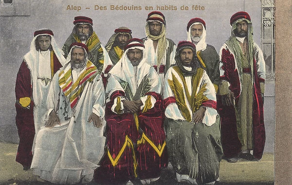 Aleppo, Syria - Bedouin men in Festival attire