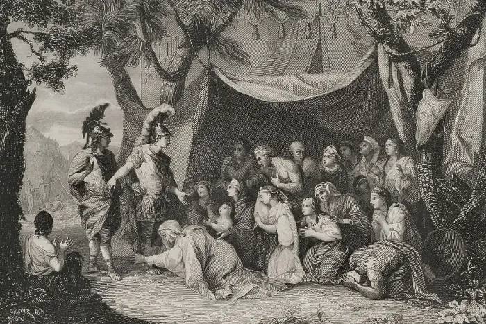 Framed Print : Alexander the Great visits family of Darius III after Issus Framed Print : Alexander the Great visits family of Darius III after Issus
