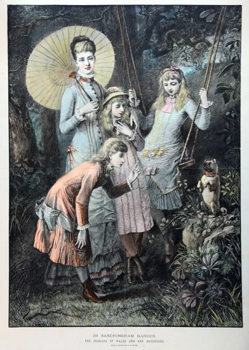 Framed Print : Alexandra, Princess of Wales, and her three daughters Framed Print : Alexandra, Princess of Wales, and her three daughters