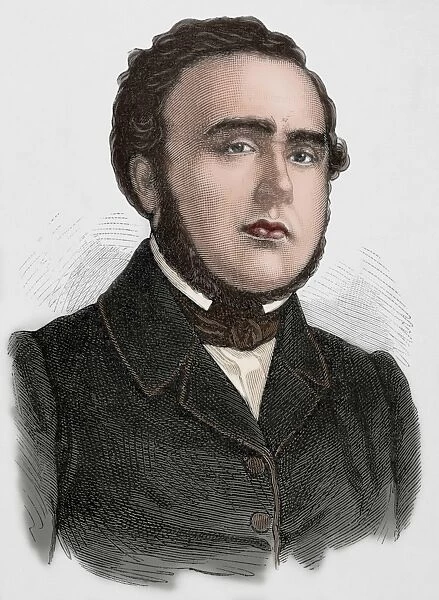 Alexandre Auguste Ledru-Rollin (1807-1874). Colored engravin