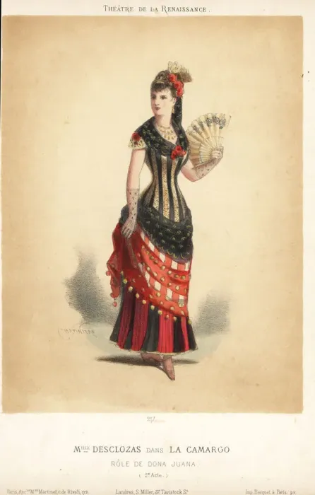 Framed Print : Alexina Desclozas as Dona Juana in La Camargo, 1879 Framed Print : Alexina Desclozas as Dona Juana in La Camargo, 1879