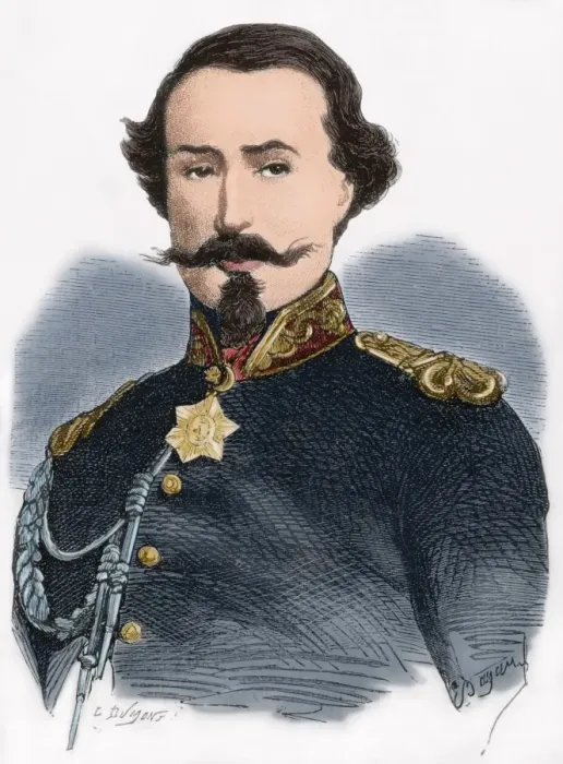 Framed Print : Alfonso La Marmora (1804-1878). Engraving. Colored Framed Print : Alfonso La Marmora (1804-1878). Engraving. Colored