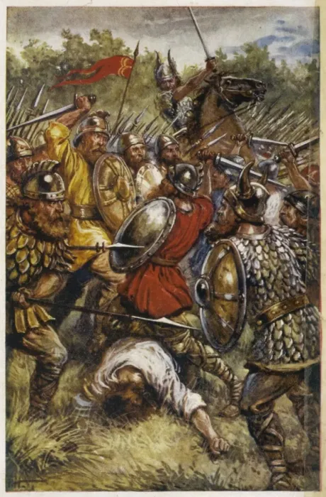 Framed Print : Alfreds Men Fight Danes Framed Print : Alfreds Men Fight Danes