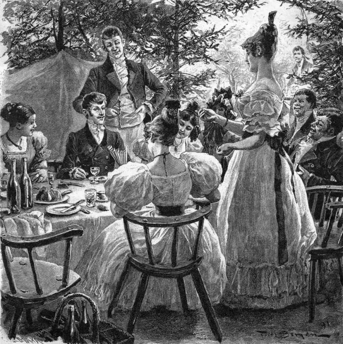 Framed Print : ALFRESCO DINNER 1835 Framed Print : ALFRESCO DINNER 1835