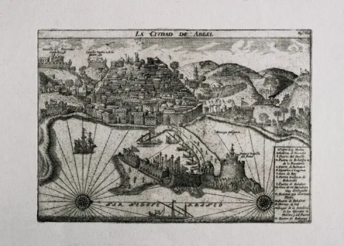 Framed Print : Algeria (17th c. ). Arel. The city and the harbour Framed Print : Algeria (17th c. ). Arel. The city and the harbour