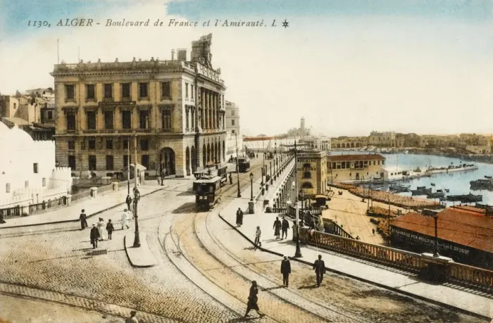 Framed Print : Algeria - Algiers, Boulevard de France et L Amiraute Framed Print : Algeria - Algiers, Boulevard de France et L Amiraute