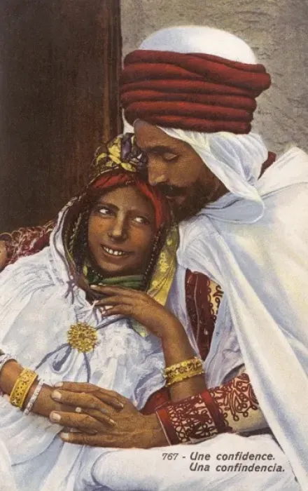 Framed Print : Algeria - A couples tender moment Framed Print : Algeria - A couples tender moment